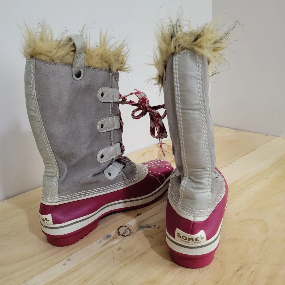 Sorel Tofino winter boots  pink and grey 8w 6y - Picture 4 of 6